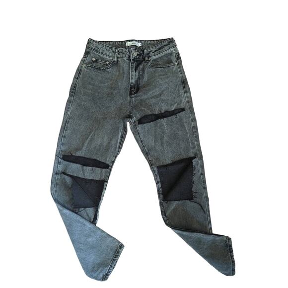 NWT Adika Ripped Distressed Jeans Highwaist Retro Black Wash Size S - Picture 4 of 7